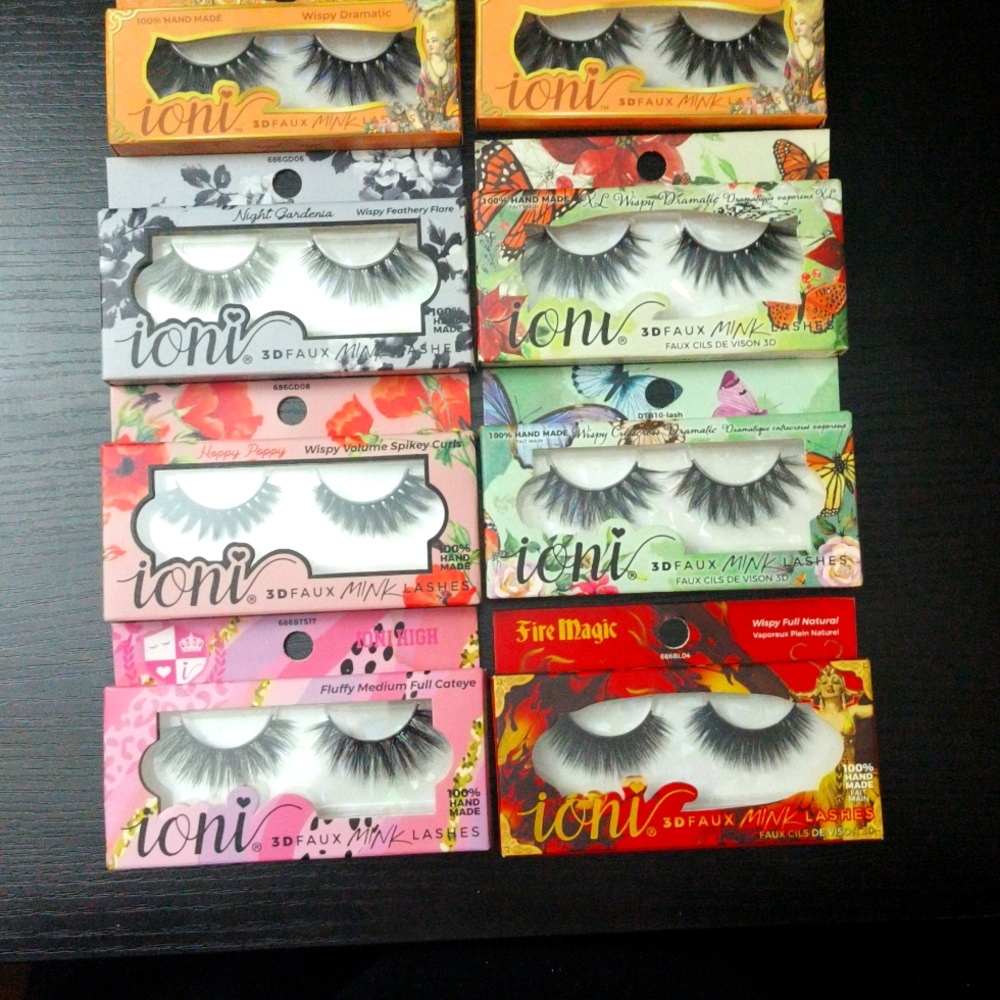 Lot of 8 IONI 3D Faux Mink Lashes New Variety Pack Styles